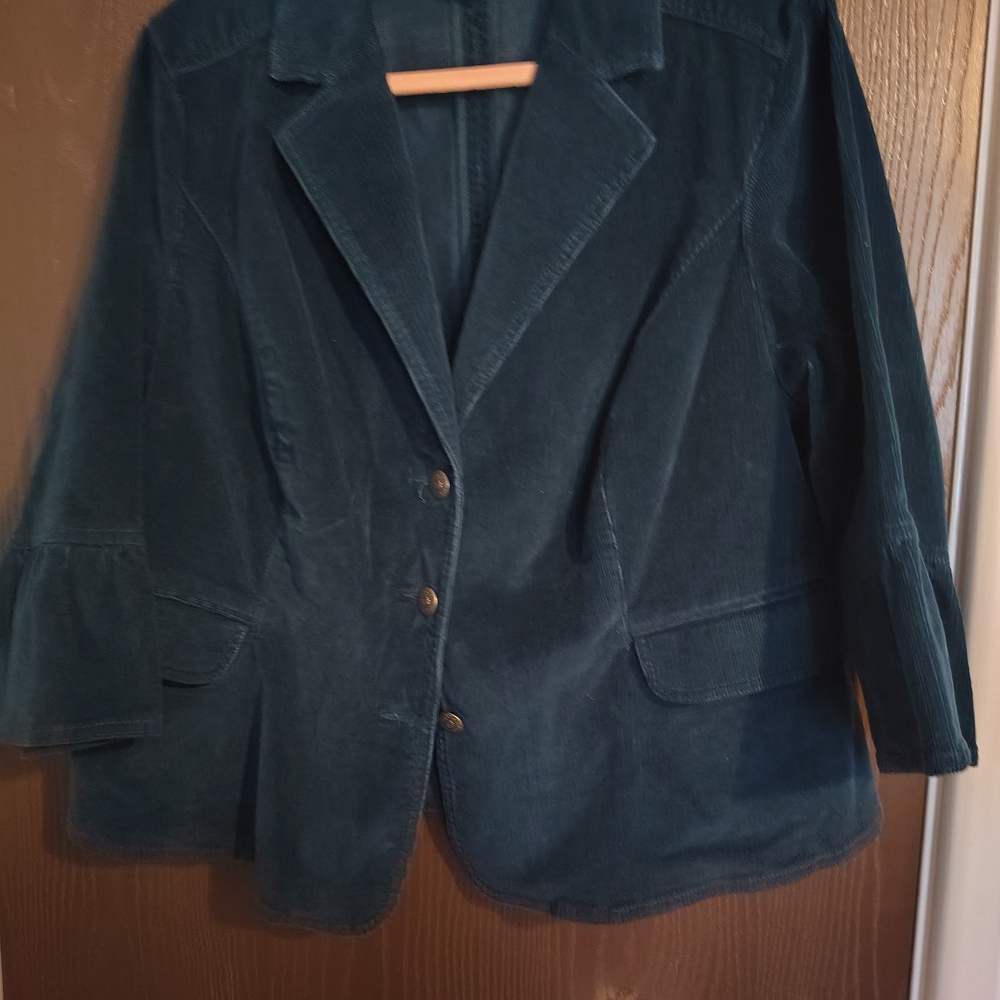 Style & Co. Women's Teal Corduroy Blazer